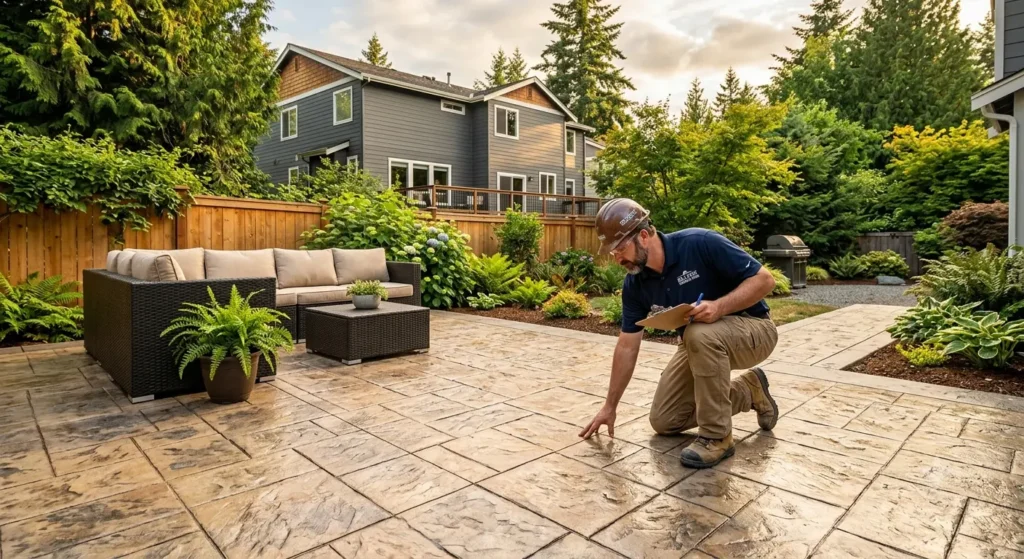 stamped concrete patio Bellevue WA