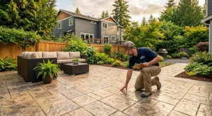 stamped concrete patio Bellevue WA